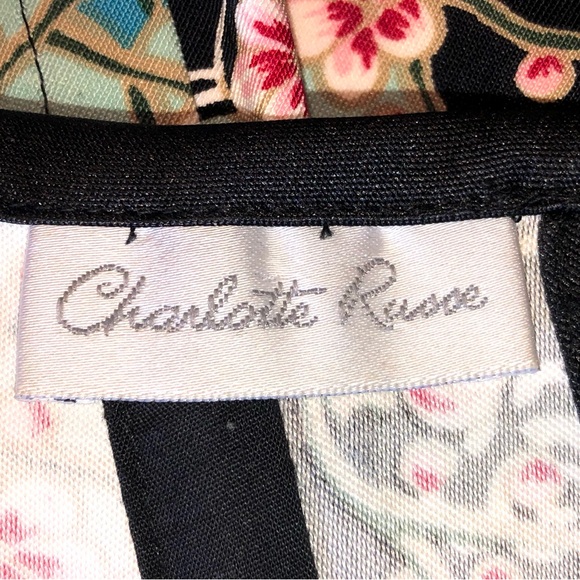 Vintage 90’s Charlotte Russe Floral Cherry Blossom Corset Top - M - Picture 8 of 12